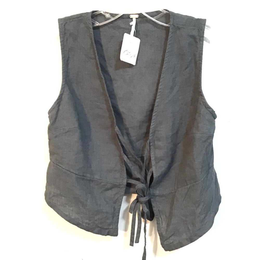 Women’s Linen Tie Front Vest | Free People | Size XS